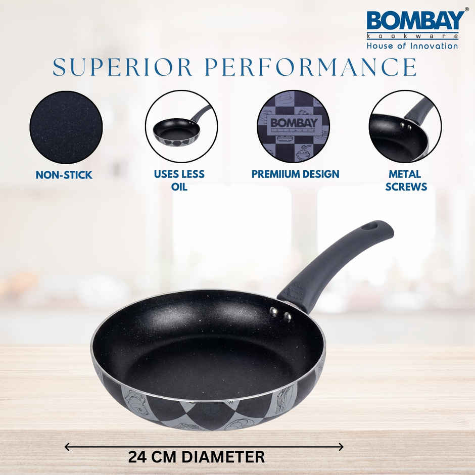 Bombay Kookware Kala Kruti Fry Pan - 24 cm (1.5 L)