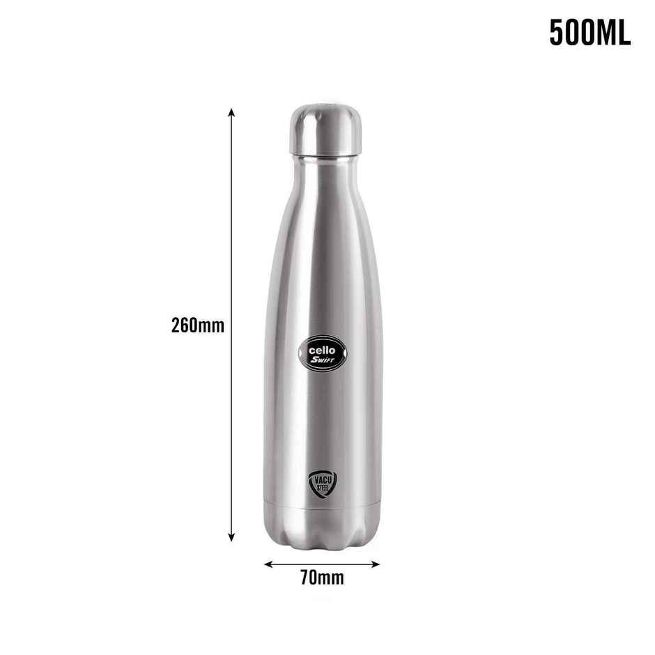 Cello Swift Thermosteel Water Bottle 500ml, Silver