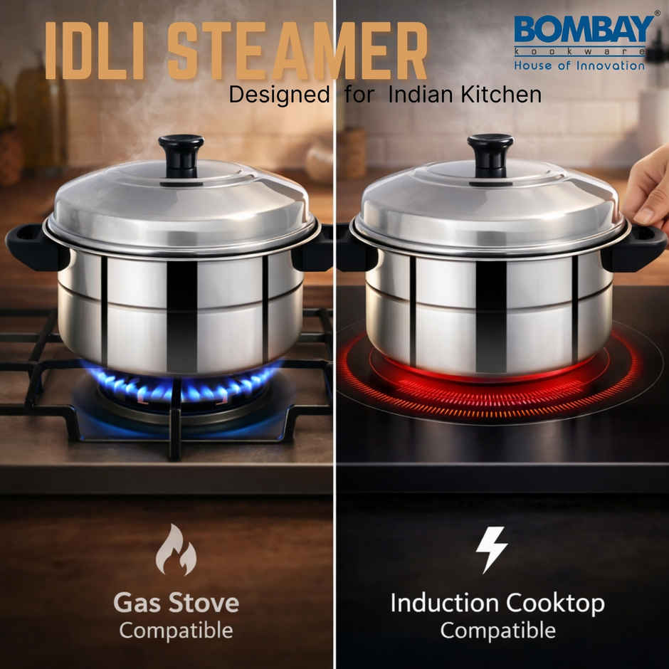 Bombay Kookware Idly Steamer | 2 Plate | Induction Compatible