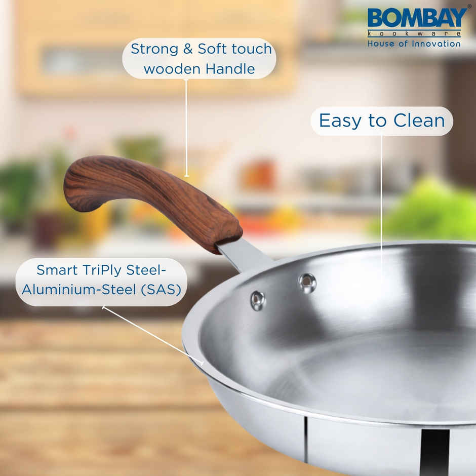 Bombay Kookware Triply Frying Pan | 24 cm