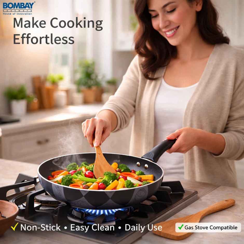 Bombay Kookware Kala Kruti Fry Pan - 24 cm (1.5 L)
