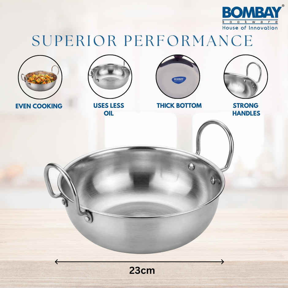 Bombay Kookware Stainless Steel Kadai (2.5 L)