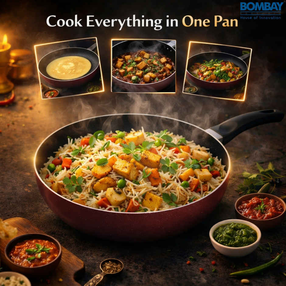 Bombay Kookware Wok Pan 26 cm (3 L) | Non-Induction Base