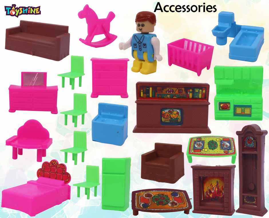 Toyshine DIY Doll House Creative Edition with Accessories Included (Multicolour, 108 Pieces)