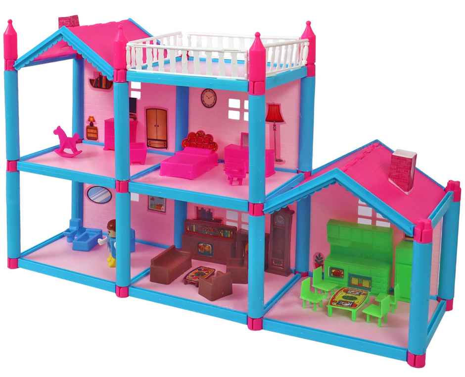 Toyshine DIY Doll House Creative Edition with Accessories Included (Multicolour, 108 Pieces)