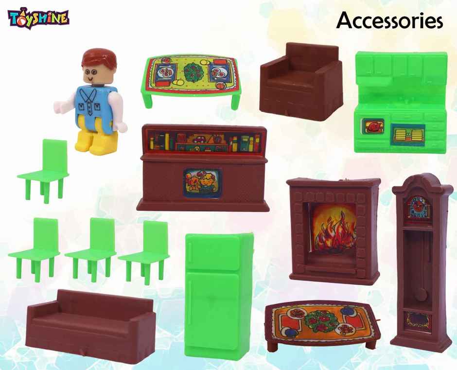 Toyshine DIY Doll House Creative Edition with Accessories Included (Multicolor, 78 Pieces)
