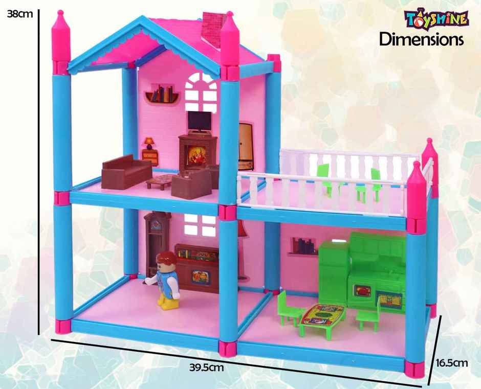 Toyshine DIY Doll House Creative Edition with Accessories Included (Multicolor, 78 Pieces)