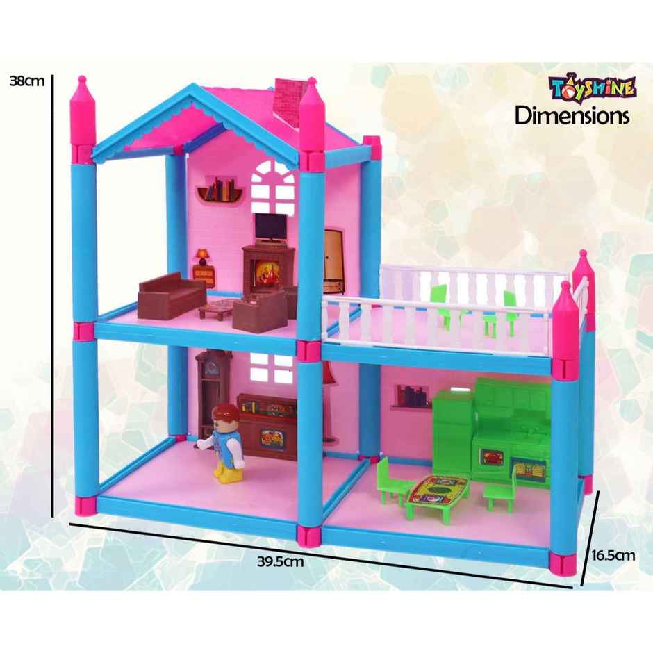 Toyshine DIY Doll House Creative Edition with Accessories Included (Multicolor, 78 Pieces)
