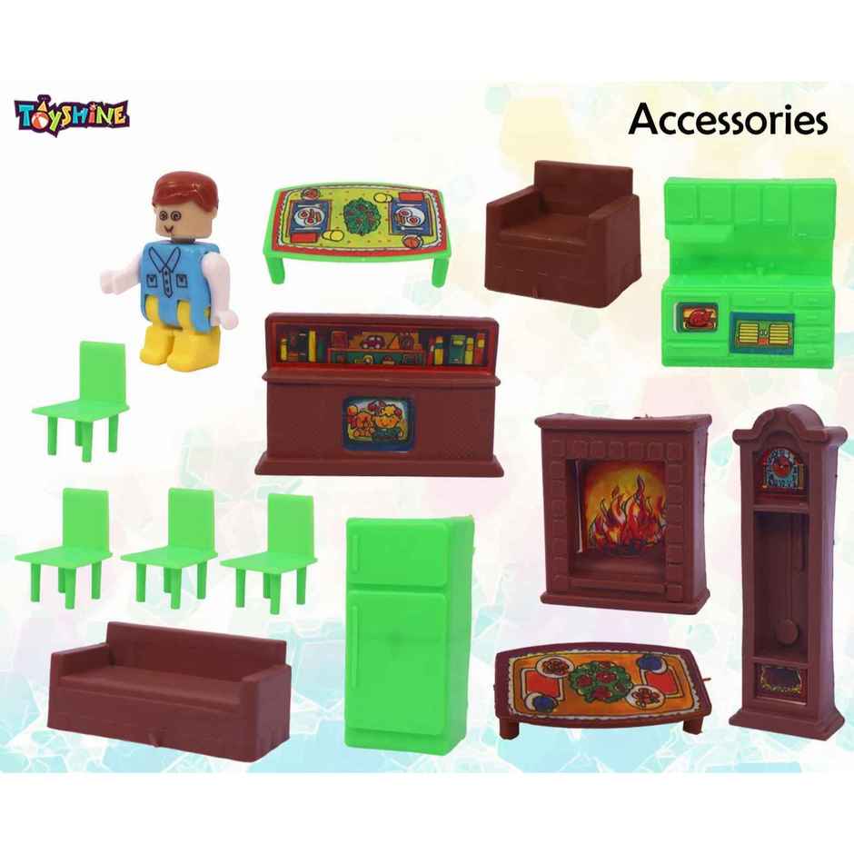 Toyshine DIY Doll House Creative Edition with Accessories Included (Multicolor, 78 Pieces)