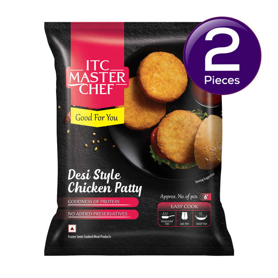 ITC Master Chef Desi Style Chicken Patty | Goodness of Protein | No Added Preservatives | 6 pieces Combo