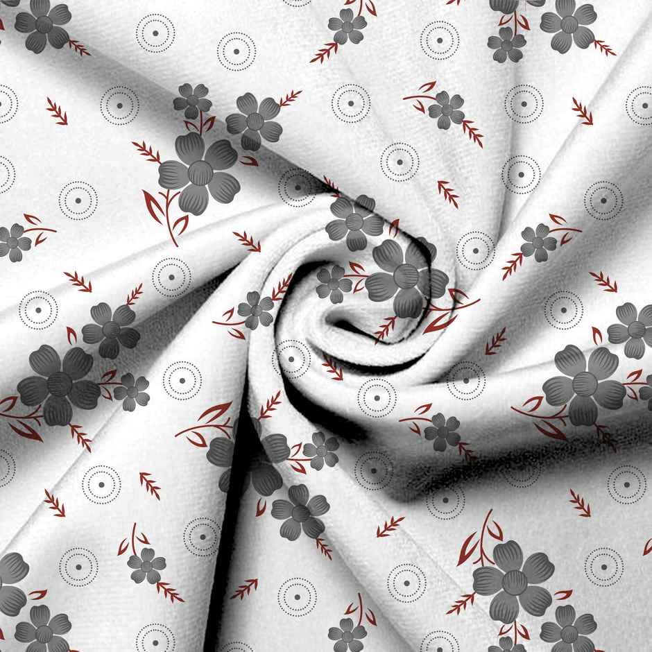 Elegant Weavers Sintra Double Abstract Bedsheet | With 2 Pillow Covers | White & Grey | 87 x 98 in