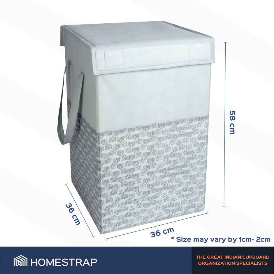 Homestrap Printed Foldable Laundry Basket With Lid