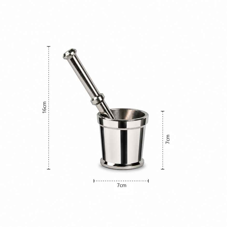 Petals Steel Heavy Mortar and Pestle Set | Khalbatta, khaldasta, Okli Masher