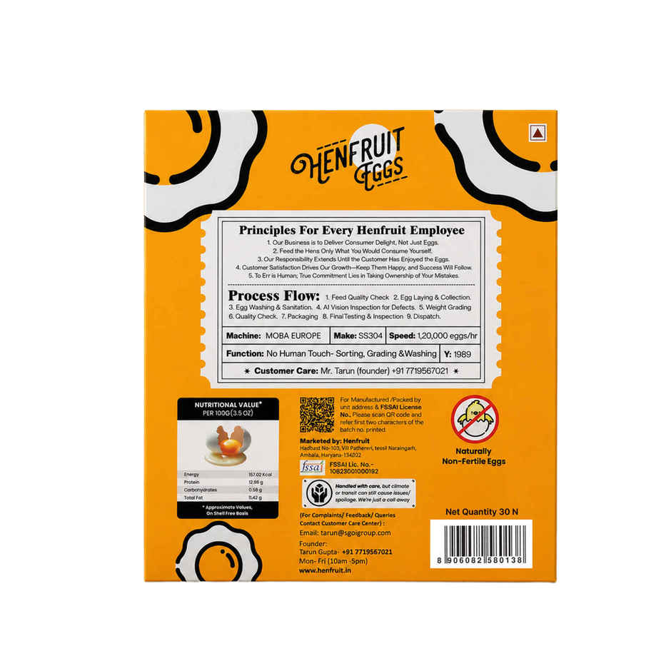 Eggs By Henfruit - 30 Farm Fresh No Antibiotics Egg