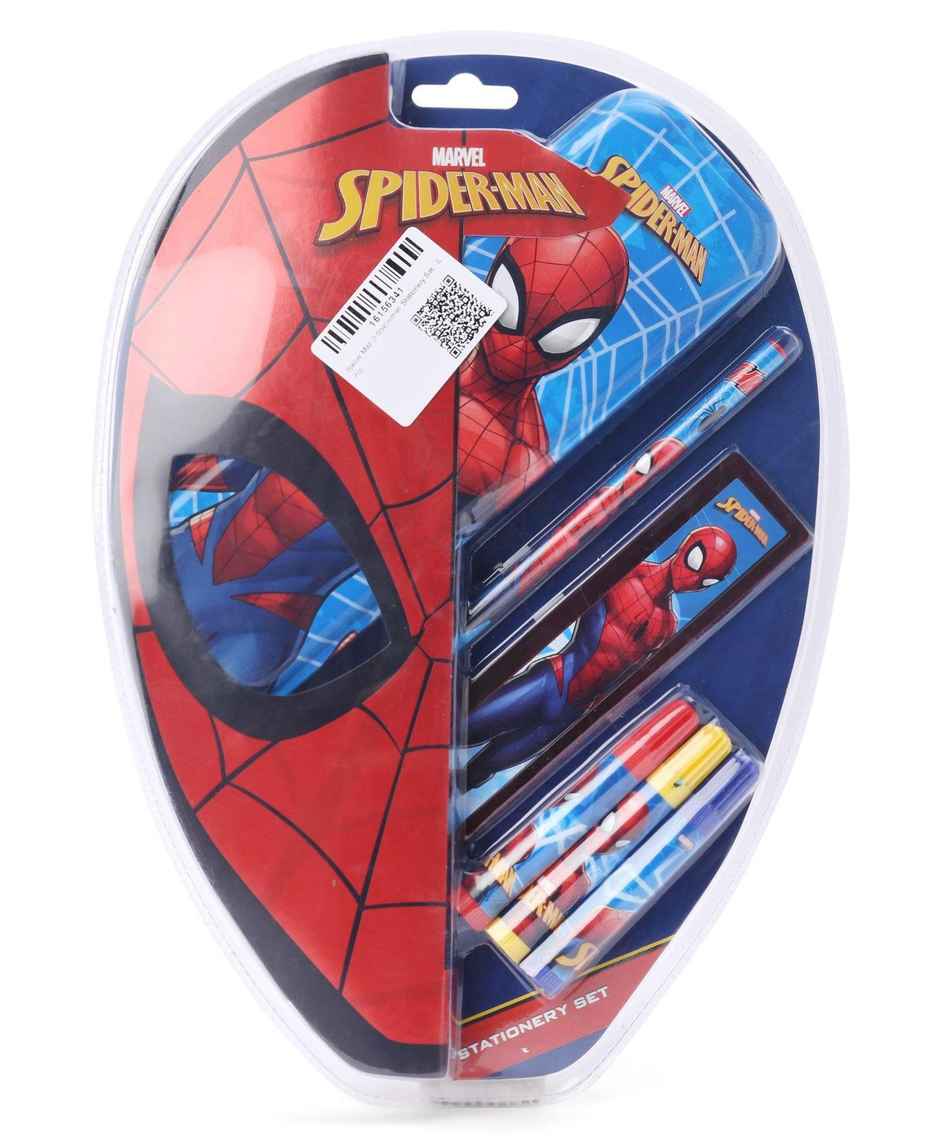 Spiderman Stationery Set (6Pcs) With Spiderman Theme 1 Pencil Case Gift For Kids