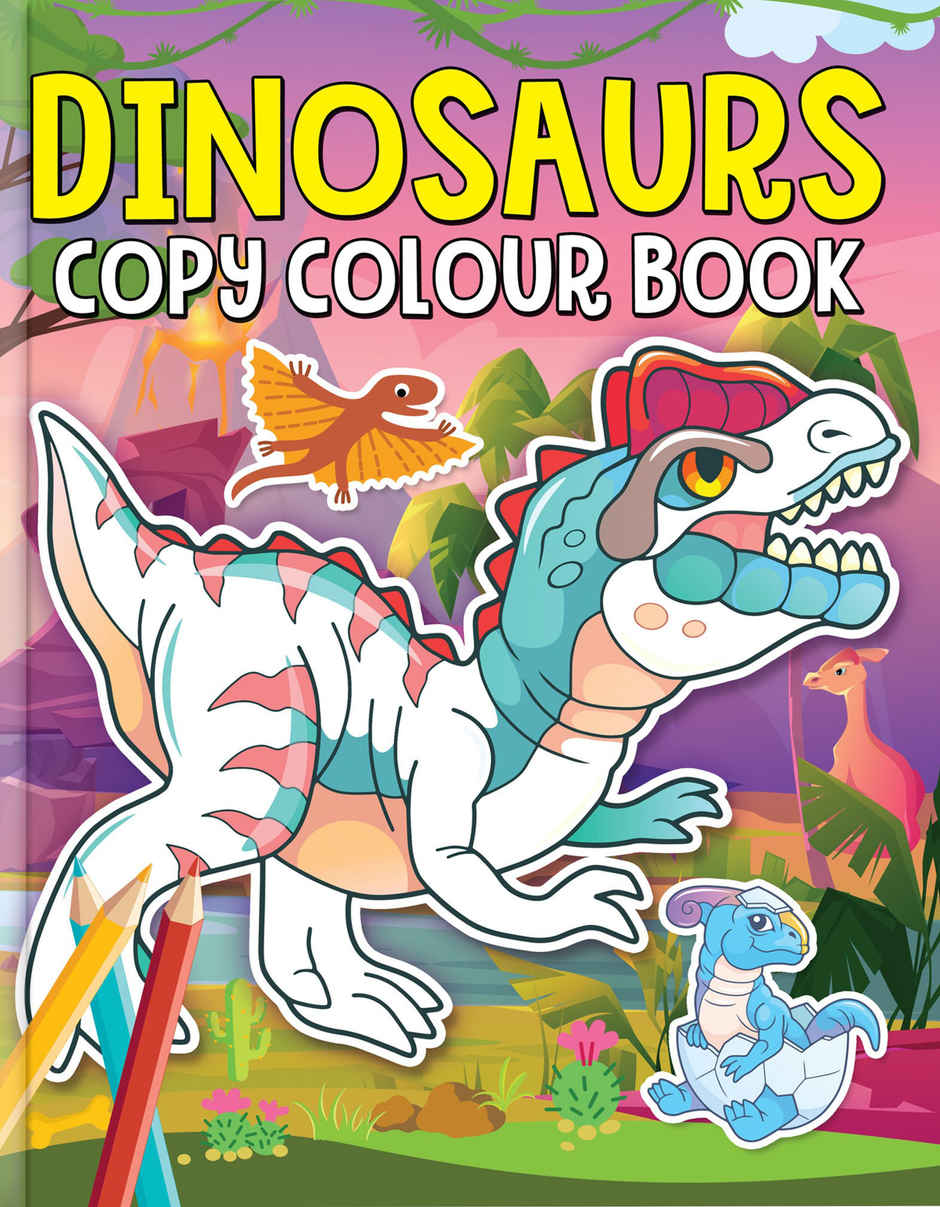 Dreamland Dinosaurs Copy Colour Book for Kids | Age 3 to 5