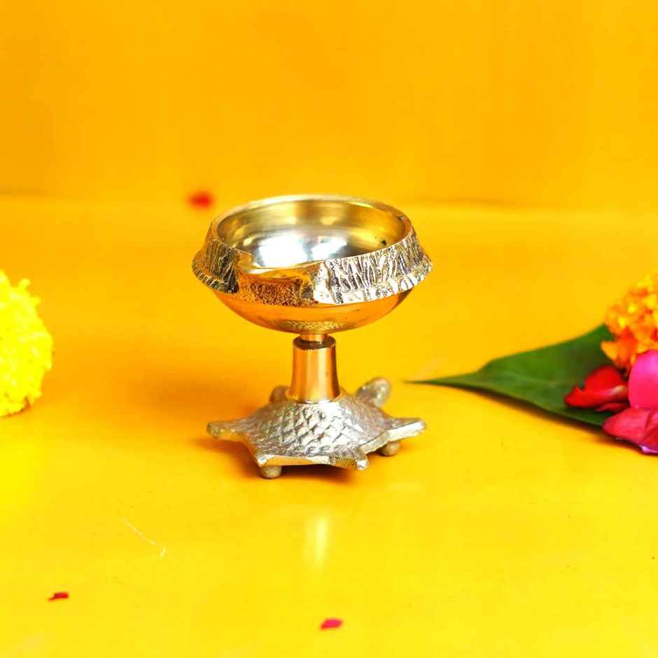 Auspicious Brass Kuber Diya Tortoise 2.3 In | ServDharm