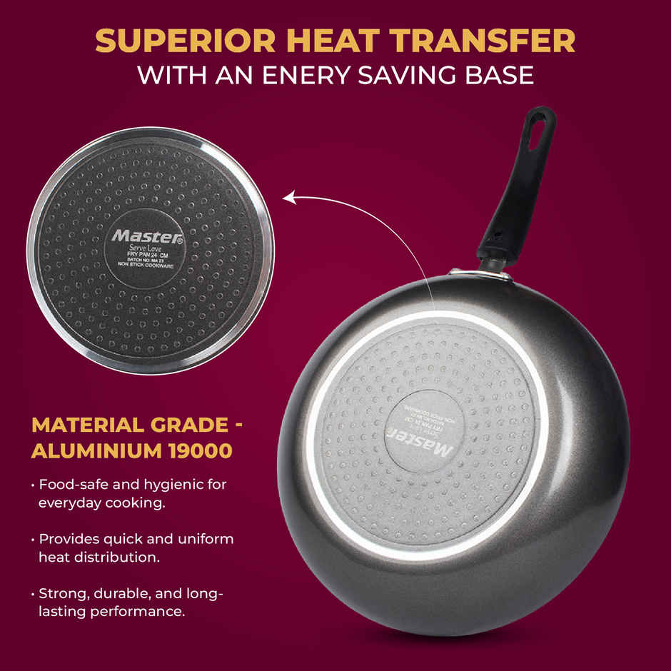 Master Non Stick Twin Pack Dosa Tawa 26 cm + Fry pan 24 cm, Induction Base, ISI Certified