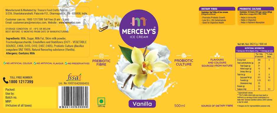 Mercely's Vanilla Ice Cream Family Pack