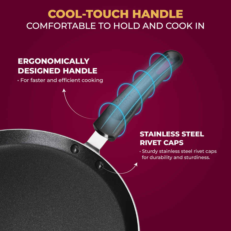 Master Non Stick Twin Pack Dosa Tawa 26 cm + Fry pan 24 cm, Induction Base, ISI Certified
