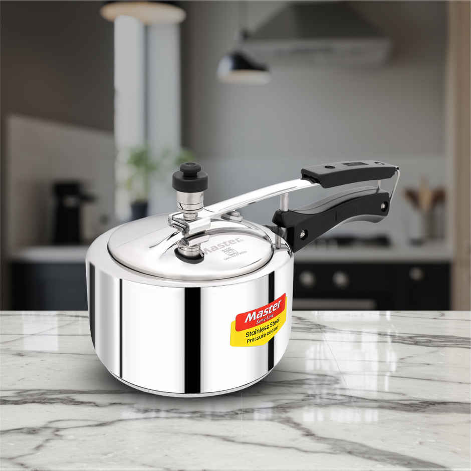 Master Stainless Steel Inner Lid Pressure Cooker 2 L, Gas and Induction Stove Compatible