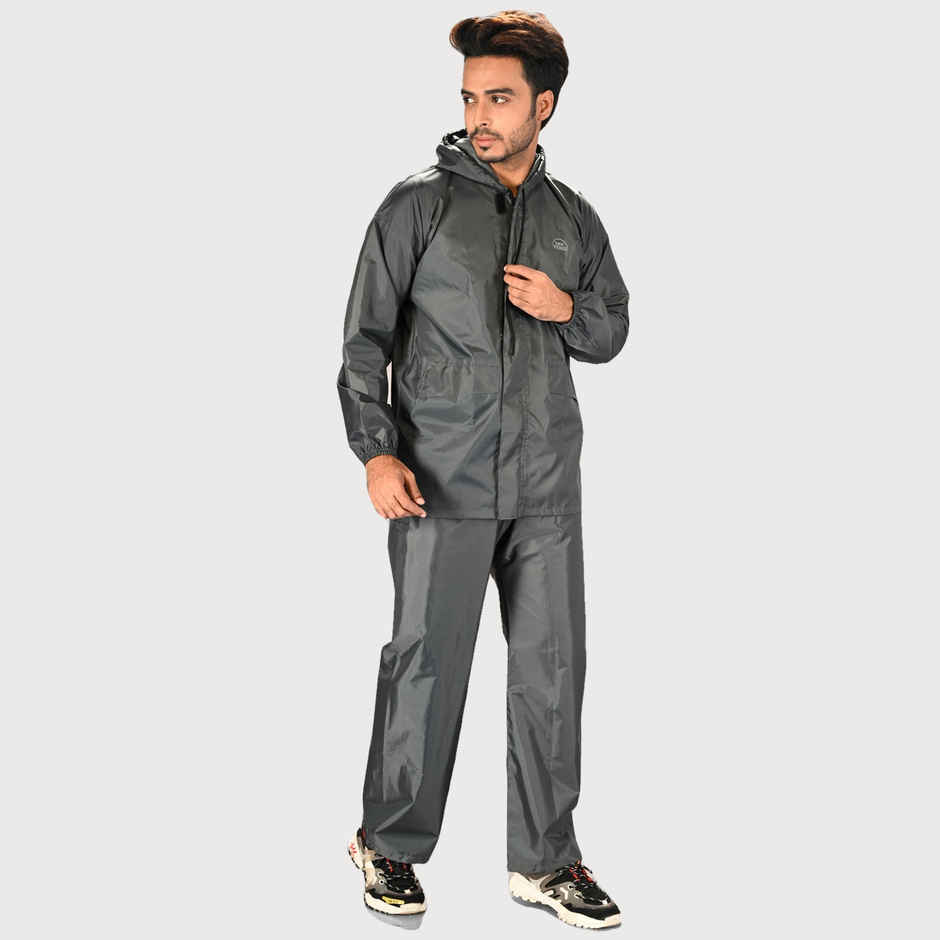 Lux Venus Plain Tapping Rain Suit for Men - Dark Grey | XXL