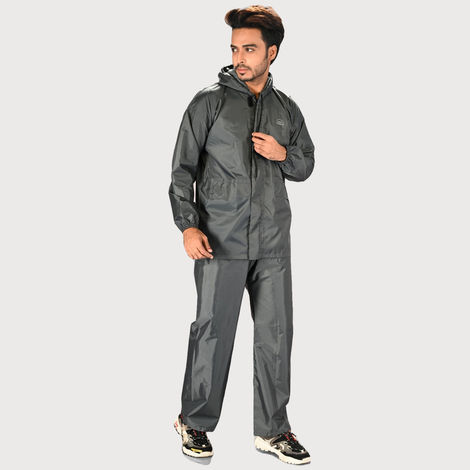 Lux Venus Plain Tapping Rain Suit for Men - Dark Grey | XXL