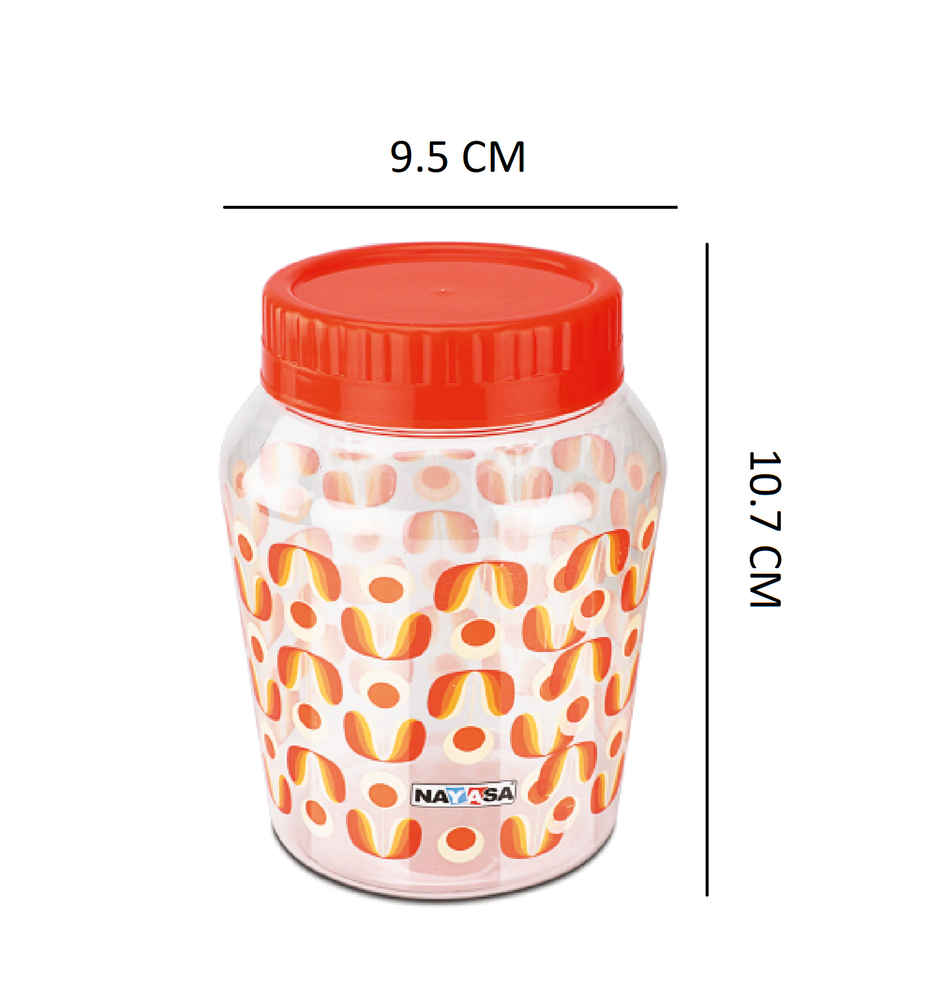 Nayasa Jenny Deluxe BPA Free Food Grade Airtight Kitchen Storage Stackable Containers | Orange - 600 ml