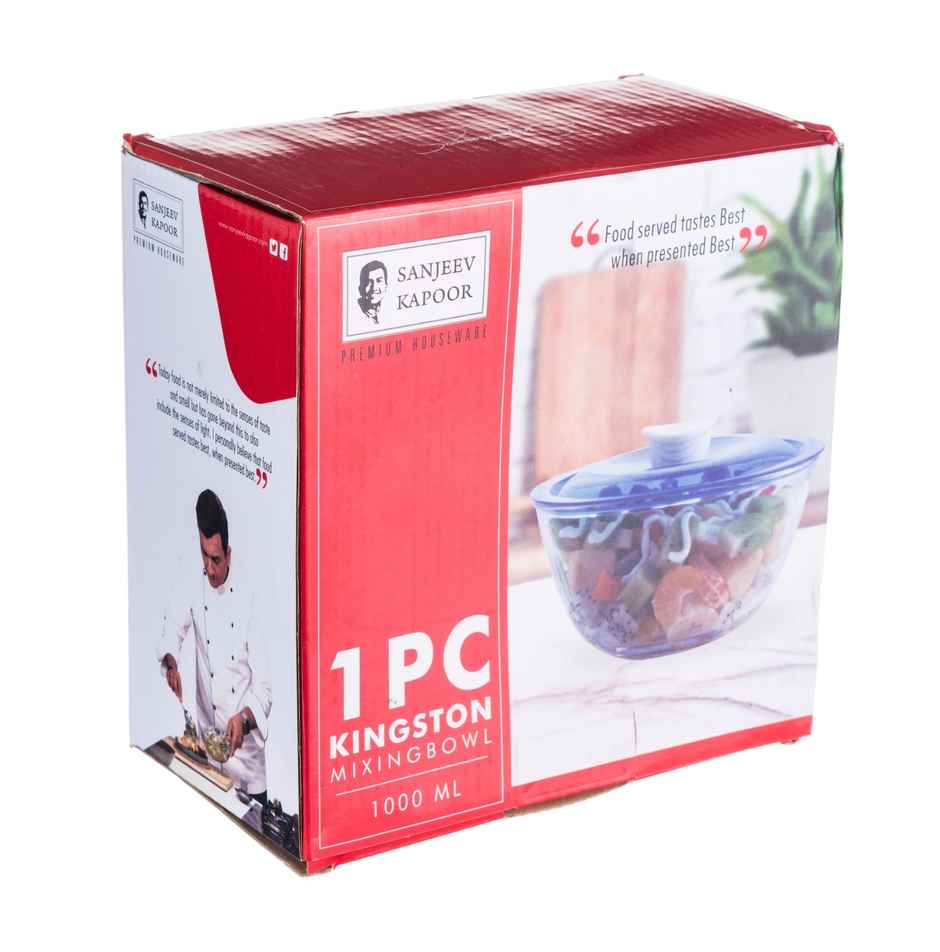 Sanjeev Kapoor Kingston High Borosilicate Mixing Bowl -Bluelid 1 L - Set Of 1 Pcs
