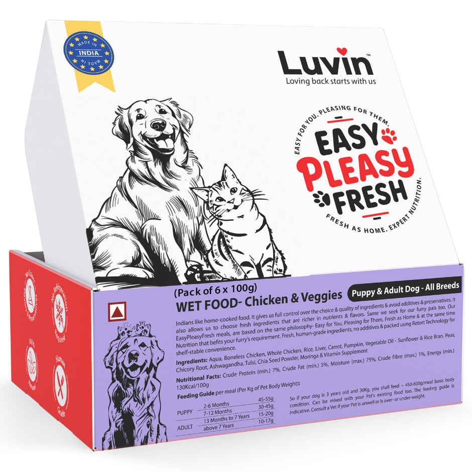 Luvin Wet FOOD - Chicken And VEGgies- Puppy And Adult Dog - All Breeds