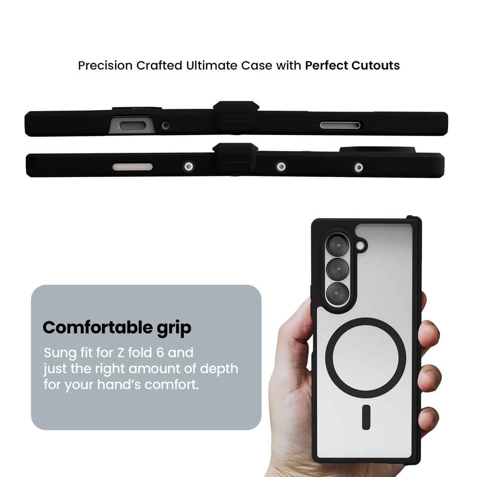 Kapaver Samsung Galaxy Z Fold 6 Back Cover Case | Hinge Mag X - Black