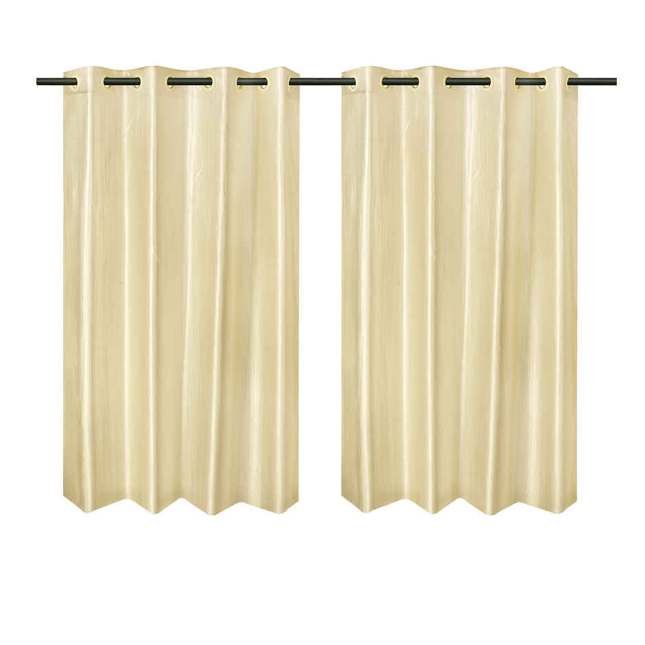 Antzco Plain Creme Window Curtain 5 ft x 4 ft | Pack of 2 | WC12