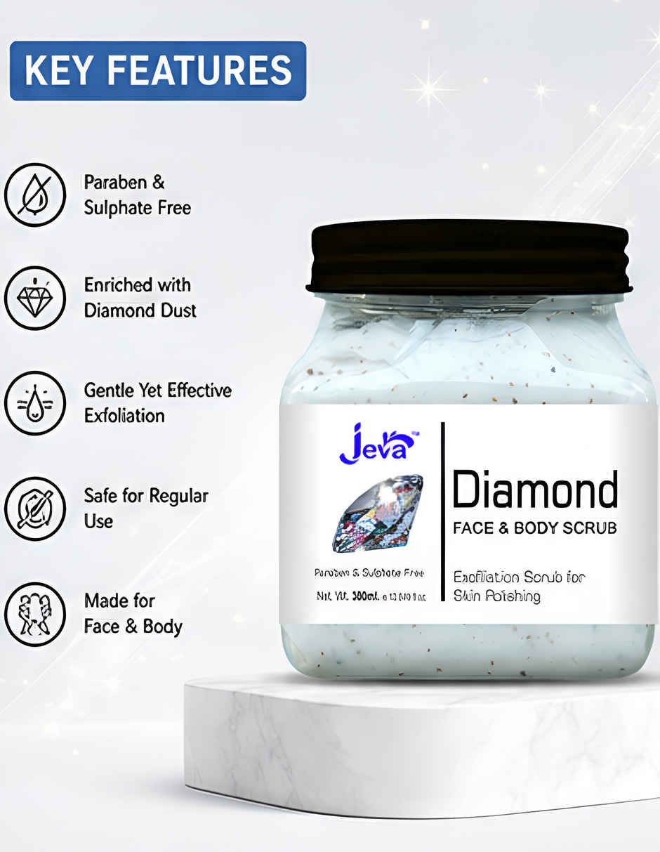Jeva Diamond Scrub | Exfoliating & Radiance-Boosting Gel for Smooth Skin