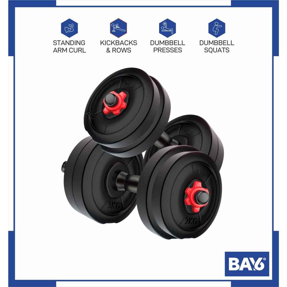 BAY6 PVC 4 kg Adjustable Dumbbells Fitness Kit for Full Body Workout
