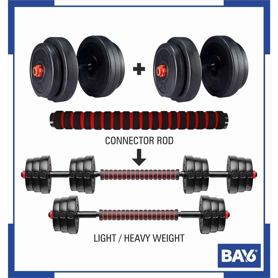 BAY6 PVC 4 kg 3-in-1 Convertible Dumbbells Fitness Kit for Full Body Workout