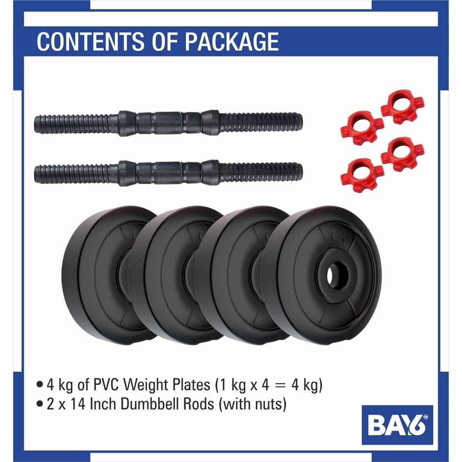 BAY6 PVC 4 kg Adjustable Dumbbells Fitness Kit for Full Body Workout