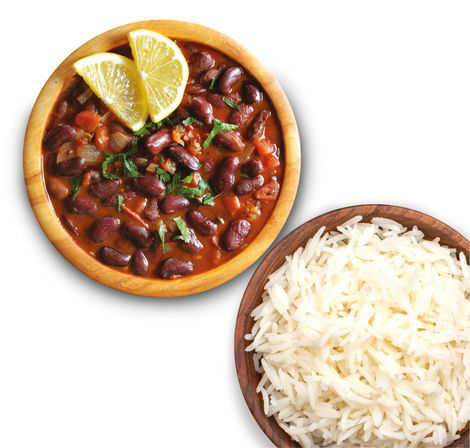 Chhapanbhog Rajma with Plain Rice