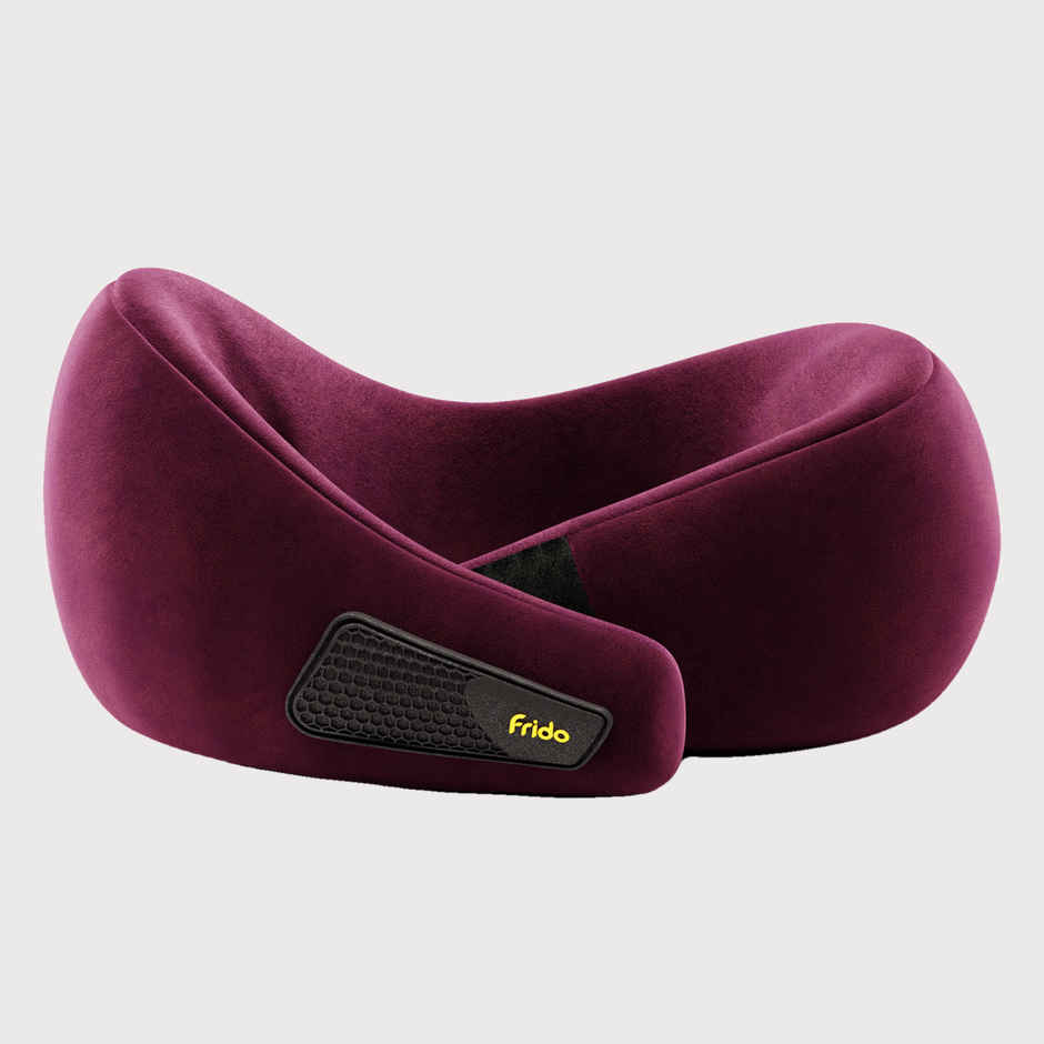Frido Unisex Solid Memory Foam Neck Pillow | Wine - Free Size