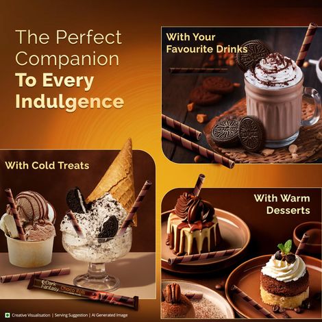 Sunfeast Dark Fantasy Choco Rolls | Crunchy Wafer Rolls