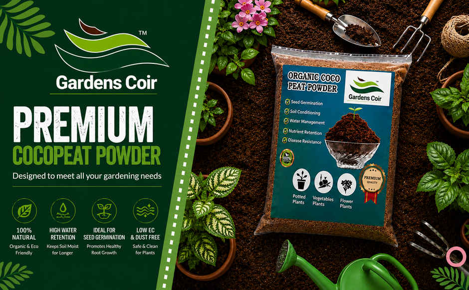 Gardens Coir Premium Cocopeat Powder for Gardening & Potting Mixes