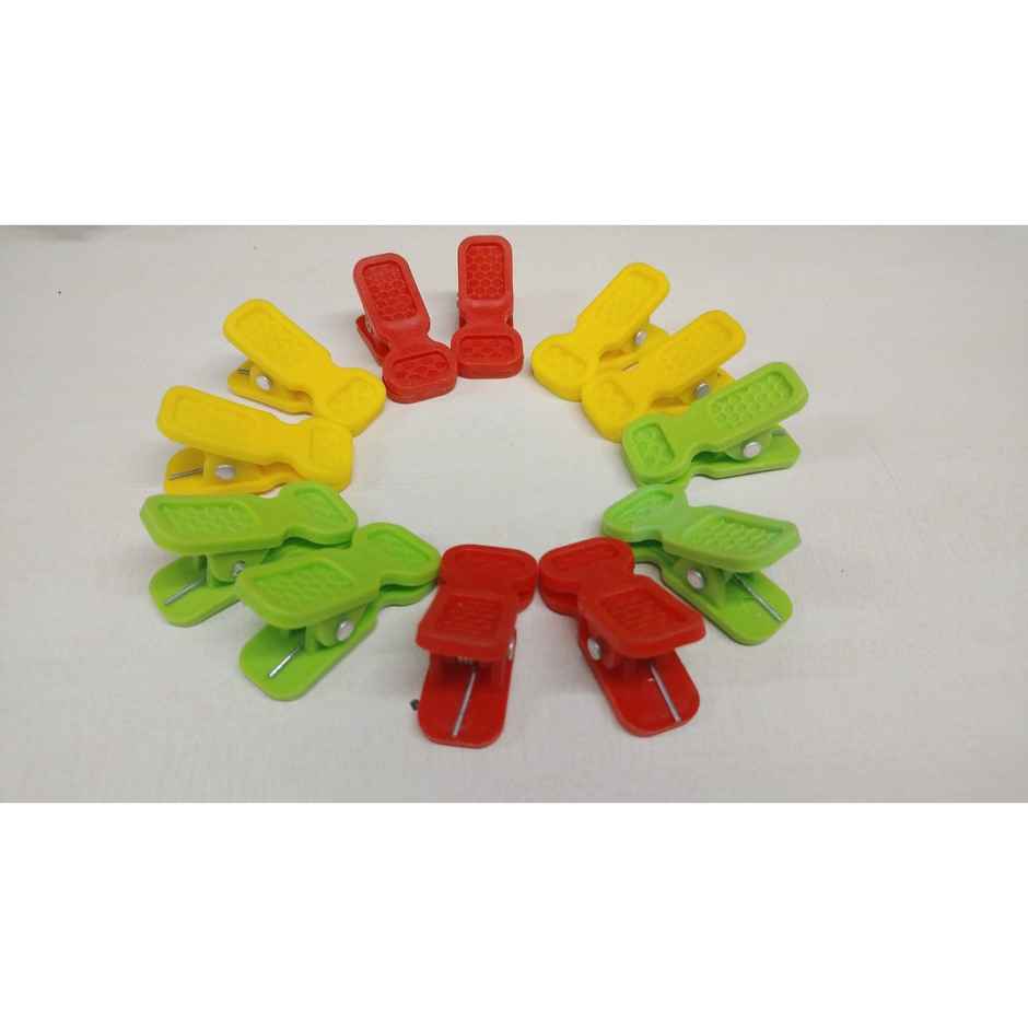Swastik Housewares Punch Heavy Duty Cloth Clip Multicolor | Set of 10