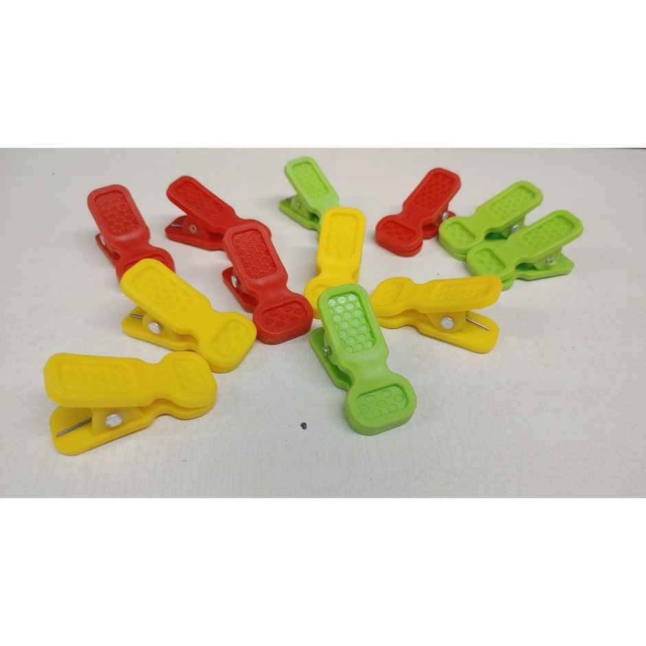 Swastik Housewares Punch Heavy Duty Cloth Clip Multicolor | Set of 10