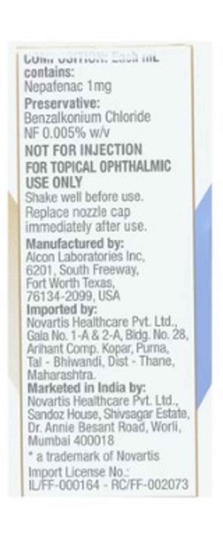 Nevanac Ophthalmic Suspension