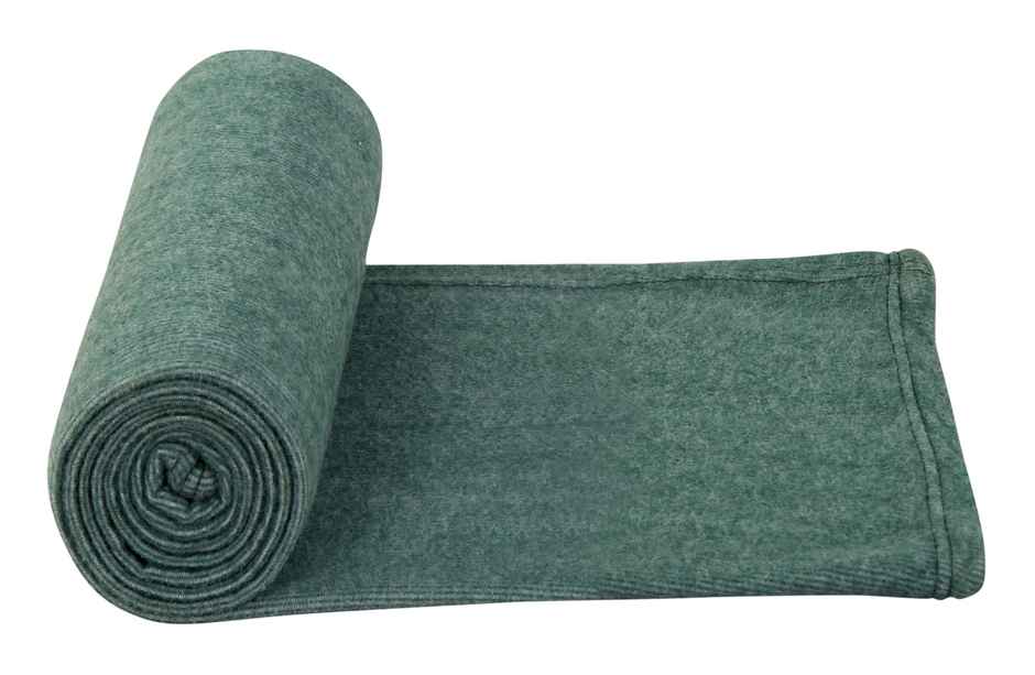 Dream Living 110 GSM Pollar Single Bed Blanket | Green - 120 cm x 220 cm