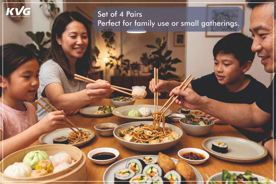 Bamboo Chopsticks Pack of 4 Combo