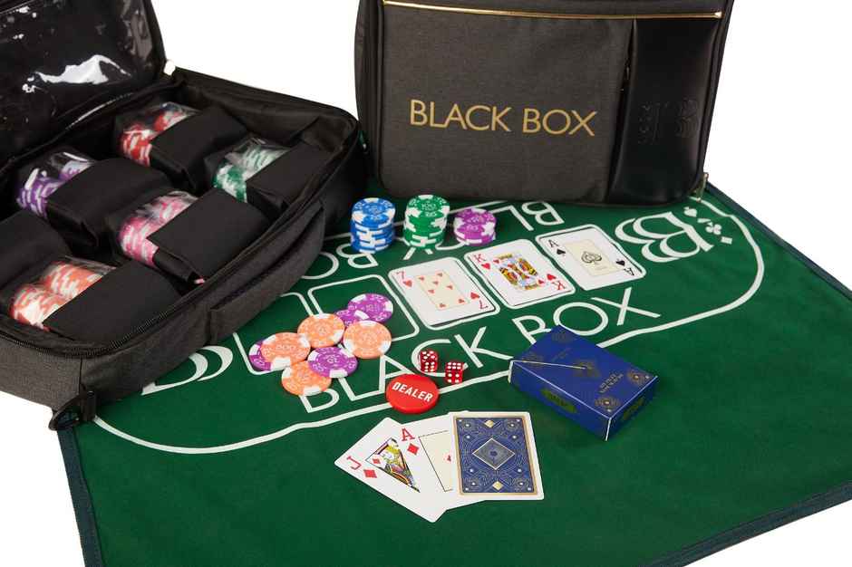 Parksons Box Poker Set | Black - 300 Chips