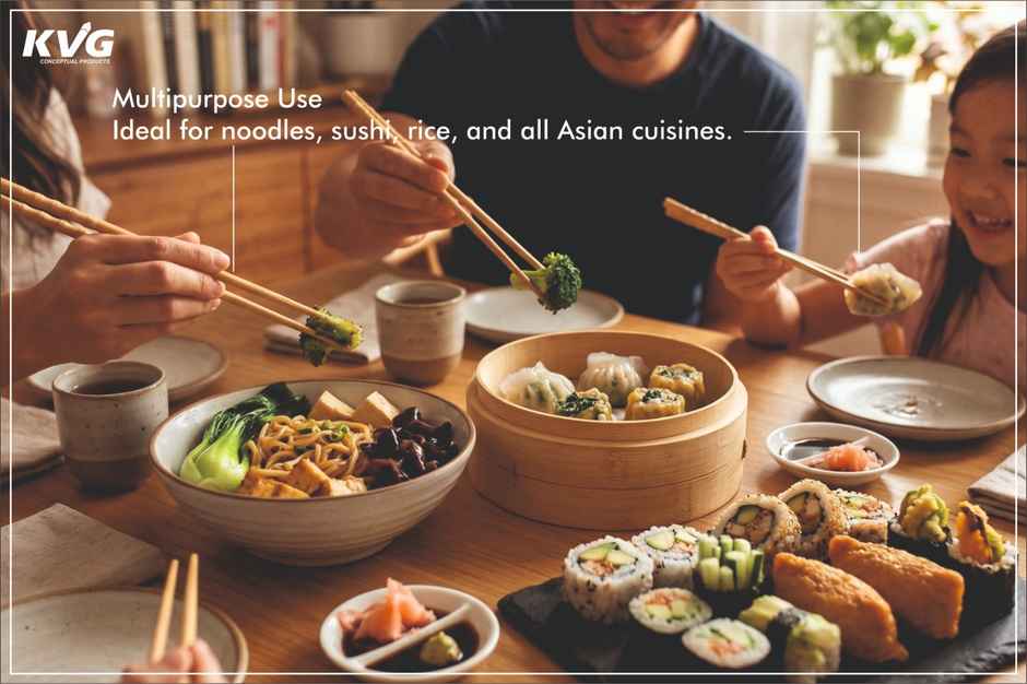 KVG Chopstick (Reusable - Wooden) | Sushi Stick | Sushi Chopstick | Noodle Chopstick