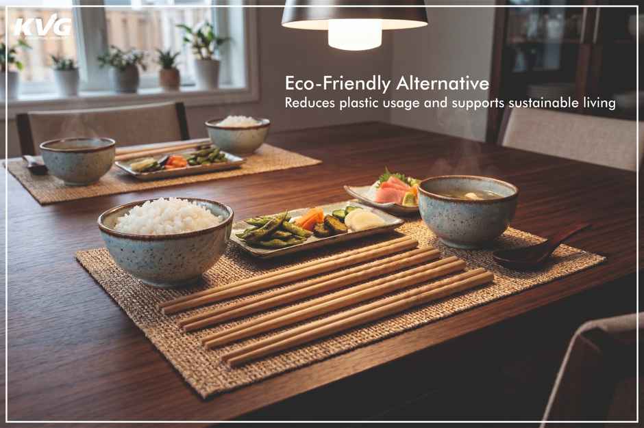 KVG Chopstick (Reusable - Wooden) | Sushi Stick | Sushi Chopstick | Noodle Chopstick