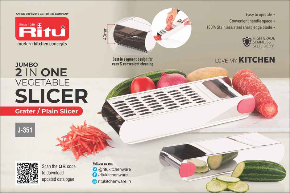 Ritu 2 In One Vegetable Slicer Plain Slicer & Grater