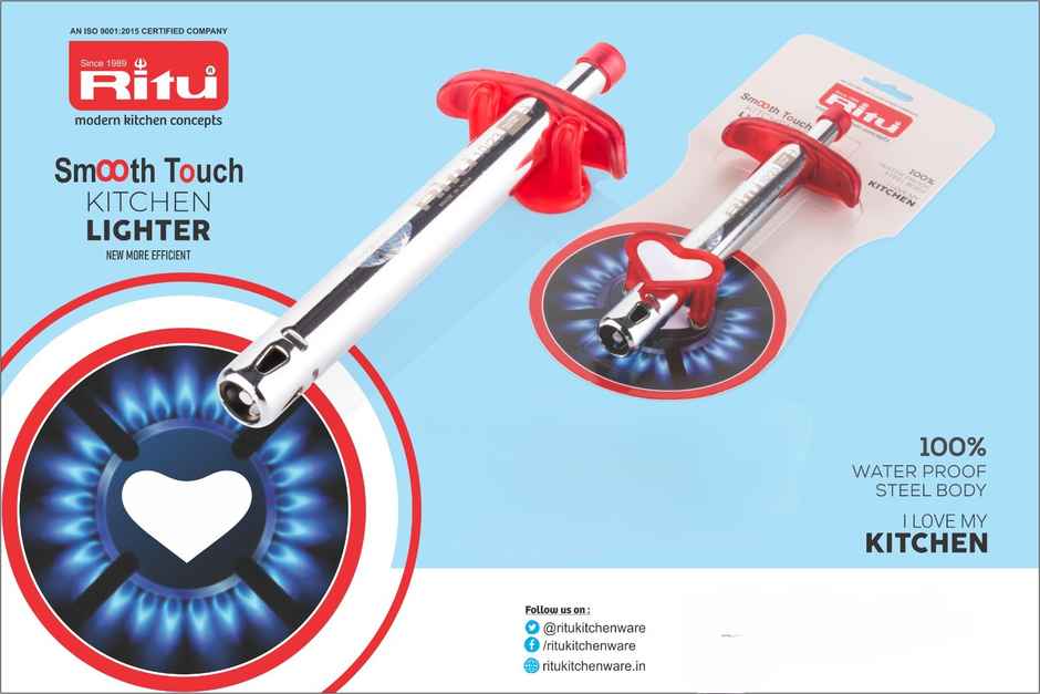 Ritu Gas Stove Lighter with Hanging Stand | Colour May Vary